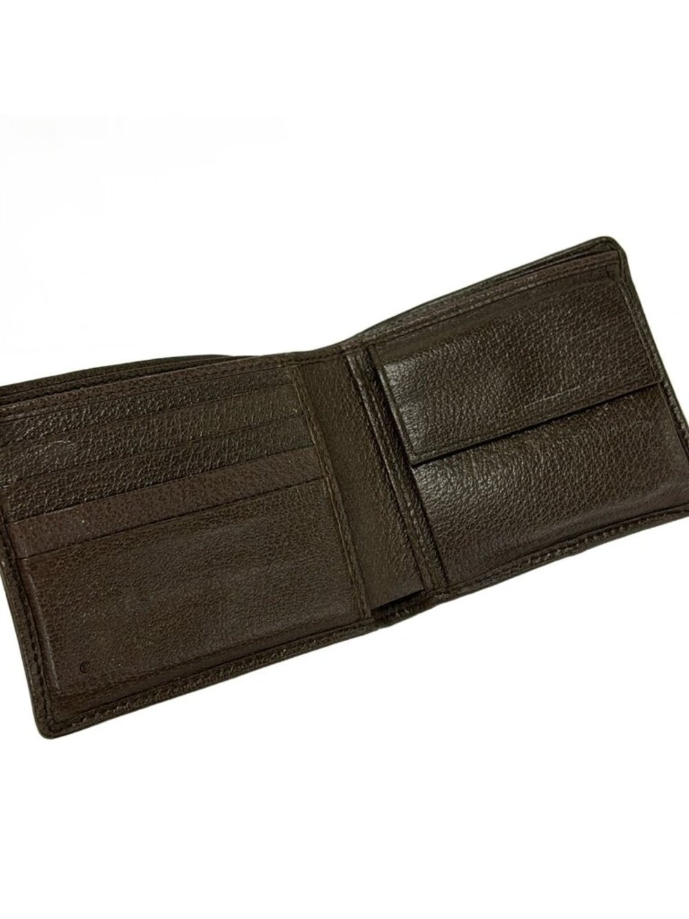 Gucci Bifold Wallet Beige Dark Brown Leather - Picture 3 of 7
